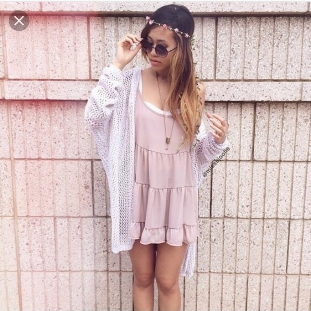 Brandy Melville Nylon Blush Pink Jada Dress 🔥Rare